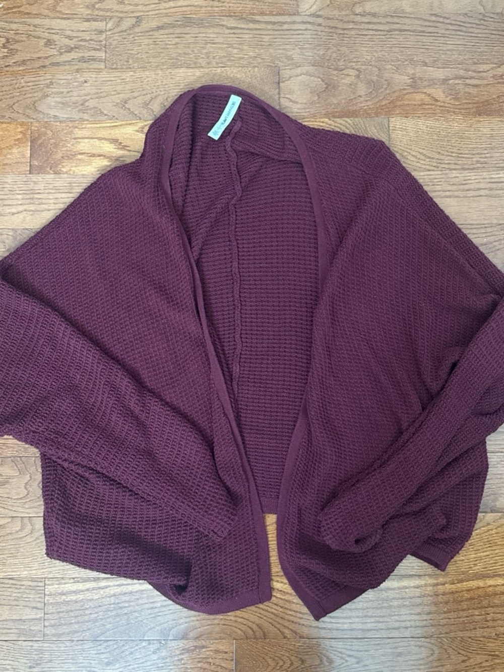 Bethany Mota Open-Front Cardigan - Plum